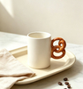 Pretzel Handle Novelty Ceramic Mug