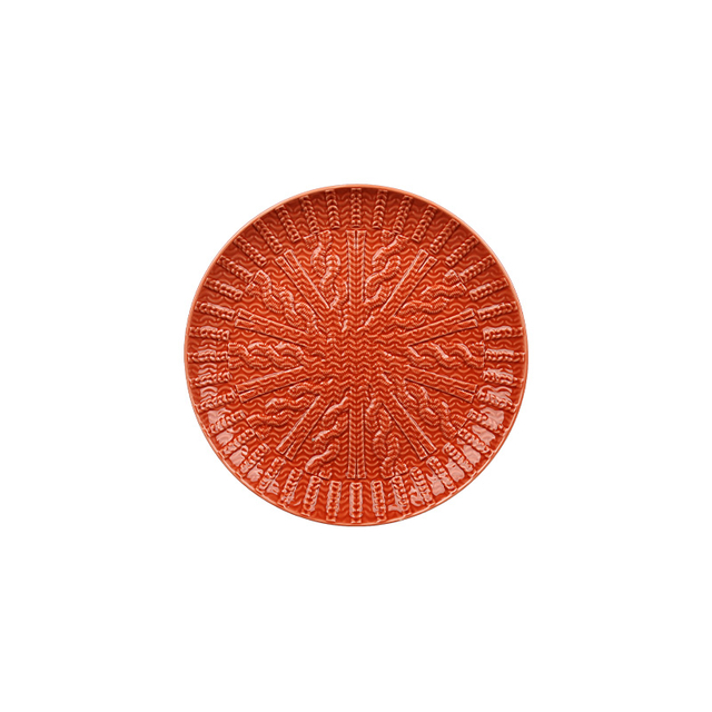 Embossed Cable Knit Ceramic Dinner Plates for Restaurant Supply