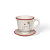 Hand‑Painted Floral Ceramic Tableware Set, Wavy Rim Dinnerware Collection