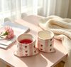 Heart Stripe Crinkled Ceramic Mug