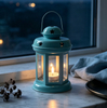 Ceramic Star Cutout Lantern Candle Holder, Portable Tealight Holder, Decorative Tabletop Ornament for Home & Party