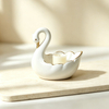 Swan Gold Trim Ceramic Candle Holder