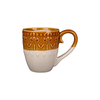 Embossed Glazed Ceramic Coffee Mugs, Vintage Home & Restaurant Drinking Cups