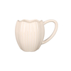 Ceramic Coffee Mugs Fluted Petal Rim Glazed for Cafe Wholesale