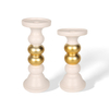 Light Luxury White & Gold Spliced Ceramic Candlestick