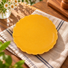 Ceramic Dinner Plates Scalloped Rim Kiln Glaze for Cafe Wholesale