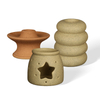 Sand Matte Ceramic Oil Burners & Abstract Geometric Candle Holders