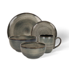 Reactive Glaze Ribbed Ceramic Tableware Set