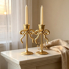 Golden Bow Ceramic Taper Candle Holder
