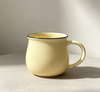 Cream Yellow Black Rim Ceramic Mug