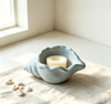 Seashell Shaped Light Blue Ceramic Tealight Holder, Nautical Tabletop Candle Decor for Home Wedding Party