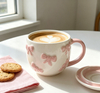 3D Embossed Bow Ceramic Mug