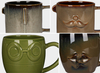Reactive Glaze Embossed Face Ceramic Mugs, 3D Relief Facial Coffee Mugs