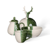 Two-tone Reactive Glaze Handmade Ceramic Tableware Collection, Hammered Texture Green Ceramic Dinnerware Set