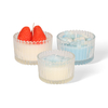 Vertical Striped Glass Scented Candle Jar