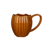 Ceramic Coffee Mugs Fluted Petal Rim Glazed for Cafe Wholesale