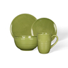 Ribbed Stoneware Tableware Set, Mugs Bowls Plates