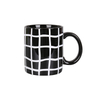 Minimalist Black White Geometric Print Ceramic Mugs, Modern Abstract Line Coffee Cups Set
