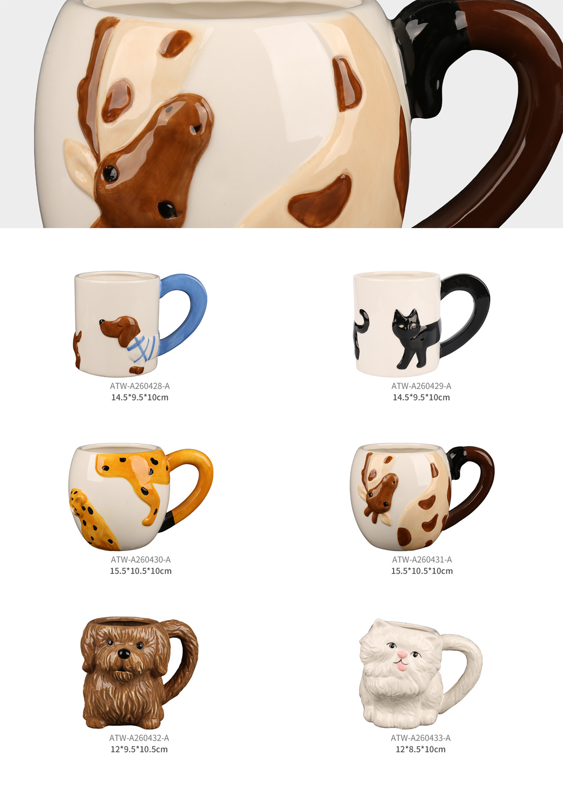 Pet Ceramic Mugs for Pet Lover Gift Retail Bulk Purchase