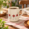 Ceramic Coffee Mugs Hand-Painted Floral Letter for Cafe Wholesale