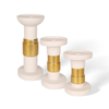 Light Luxury White & Gold Spliced Ceramic Candlestick