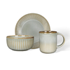 Ribbed Glazed Stoneware Tableware Set