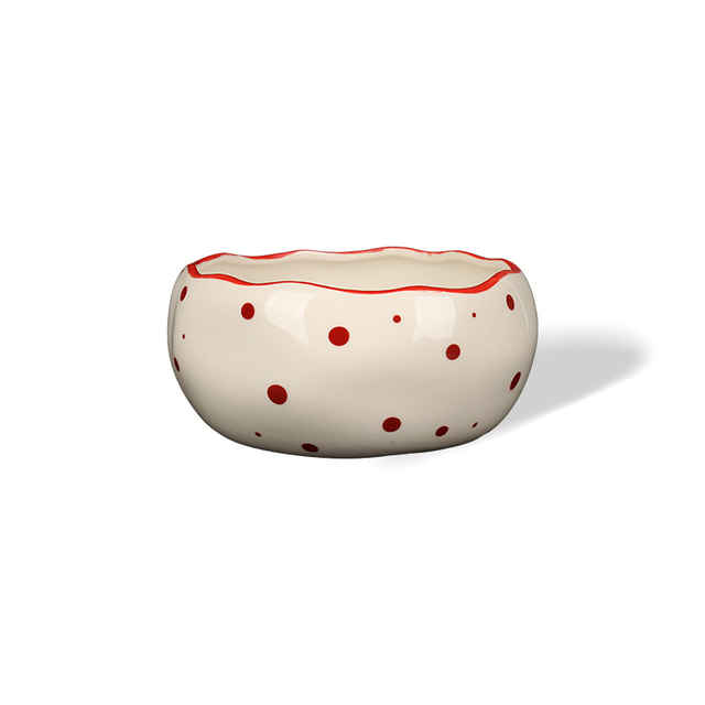 Ceramic Bowls Hand-Painted Irregular Rim for Restaurant Dessert