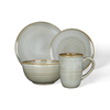 Ribbed Stoneware Tableware Set, Mugs Bowls Plates
