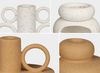 Solid Color Sand Speckled Ceramic Oil Burners & Abstract Geometric Candle Holders