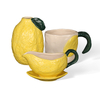 3D Lemon Shaped Ceramic Tableware Collection, Creative Handmade Lemon Kitchen Drinkware & Decor