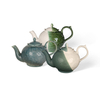 Two-tone Reactive Glaze Handmade Ceramic Tableware Collection, Hammered Texture Green Ceramic Dinnerware Set