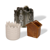 House Castle Shaped Ceramic Tealight Holders Reactive Glaze for Holiday Wholesale