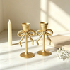 Golden Bow Ceramic Taper Candle Holder