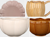 Ribbed Petal Ceramic Tableware Sets, Mug Bowl Plate Combination