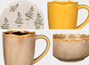 Scalloped Edge Botanical Print Stoneware Tableware Set