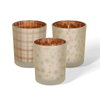 Color Gold Foil Etched Glass Candle Holder