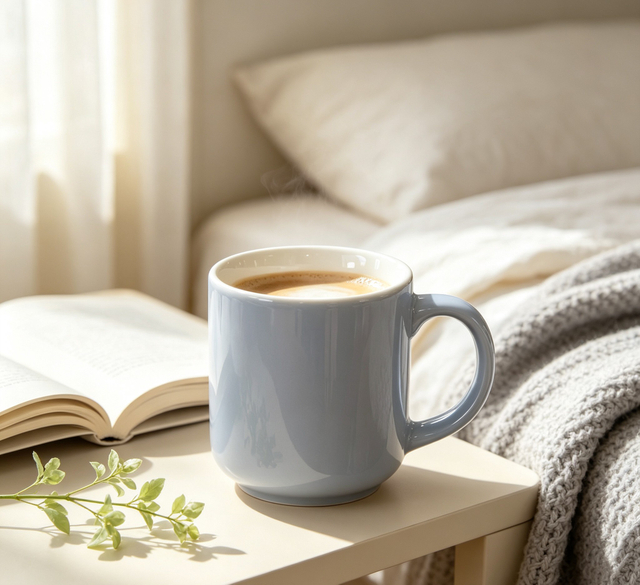 Light Blue Solid Color Simple Ceramic Mug