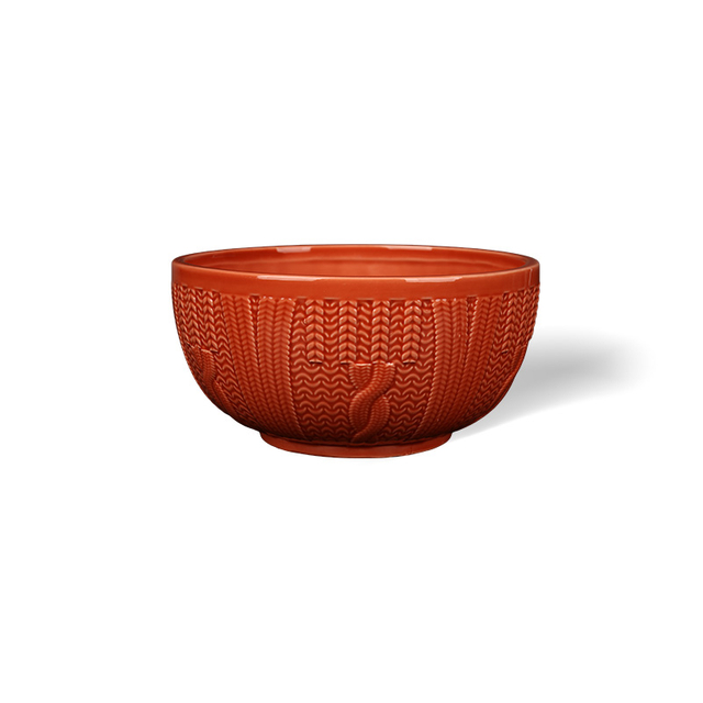Embossed Knit Pattern Ceramic Serving Bowl For Restaurant & Home Decor Wholesale