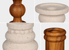 Vintage Column Wood & Sandstone Decorative Candle Holders