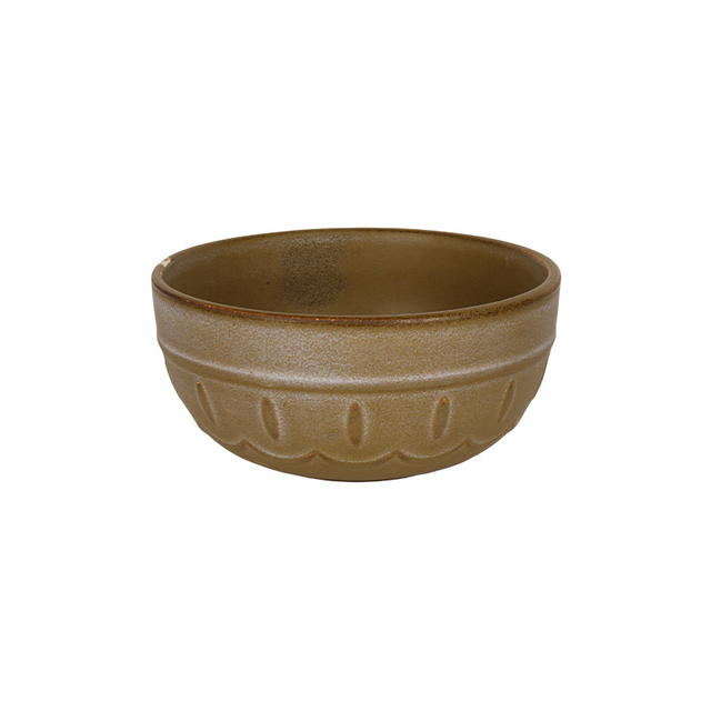 Ceramic Serving Bowls Embossed Kiln Glazed for Cafe Wholesale
