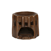 Dark Brown Glazed Ceramic Oil Burners & Abstract Geometric Candle Holders