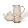 Speckled Matte Ceramic Tableware with Scalloped Rim