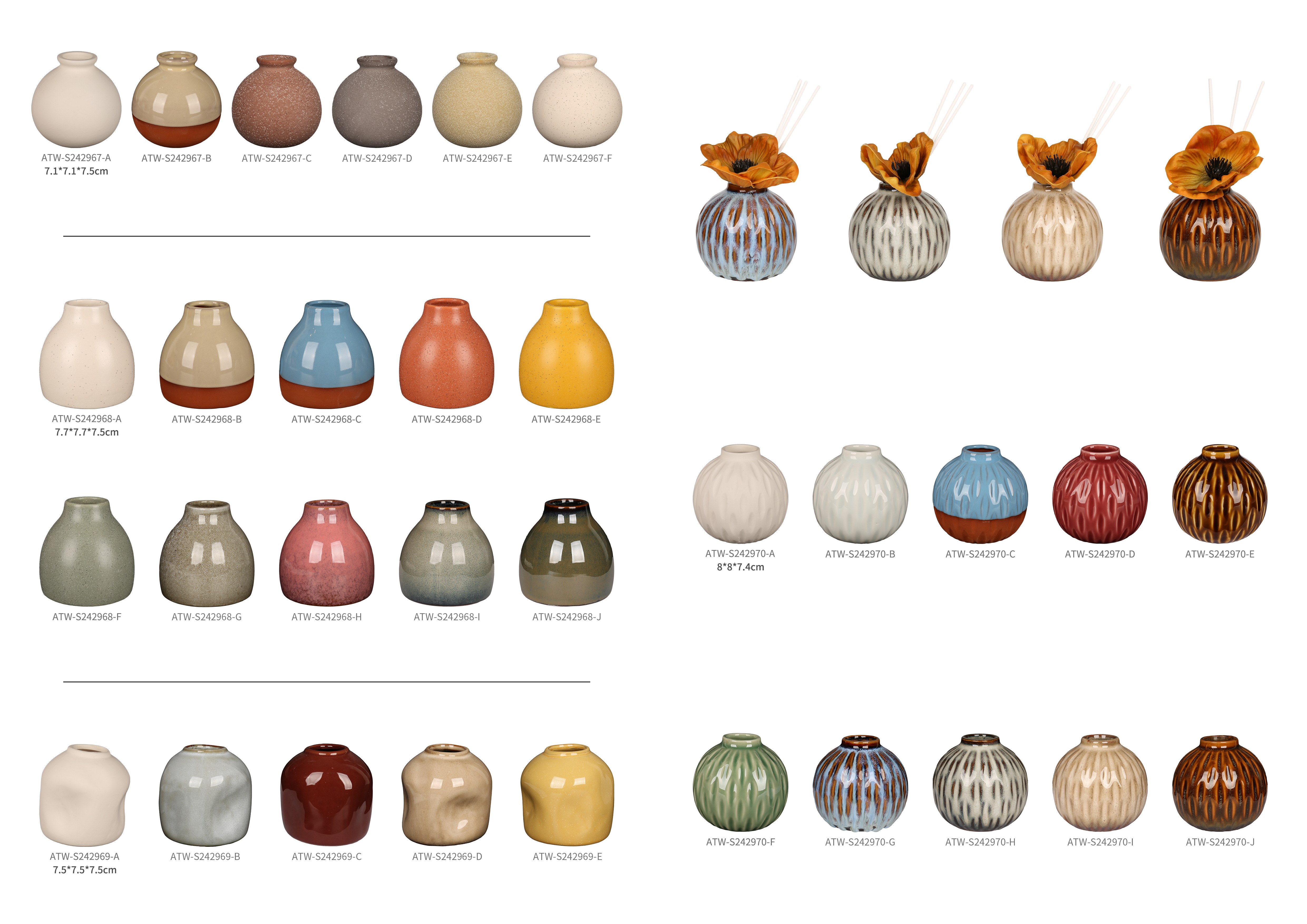 Handcrafted Mini Ceramic Vases for Floral Table Centerpiece Decor