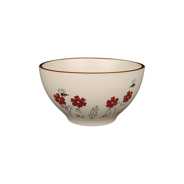 Ceramic Bowls Hand-Painted Floral Letter for Restaurant Wholesale