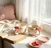 3D Bow Handle Ceramic Mug