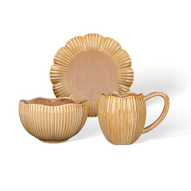 Ruffled Texture Ceramic Tableware Set