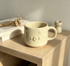 Cream Embossed Dot Ceramic Mug