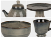 Reactive Glaze Ribbed Ceramic Tableware Set