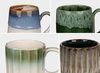 Vintage Kiln Change Embossed Ceramic Mug, Multi-style Combined Stoneware Water Cup