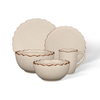Speckled Matte Ceramic Tableware with Scalloped Rim